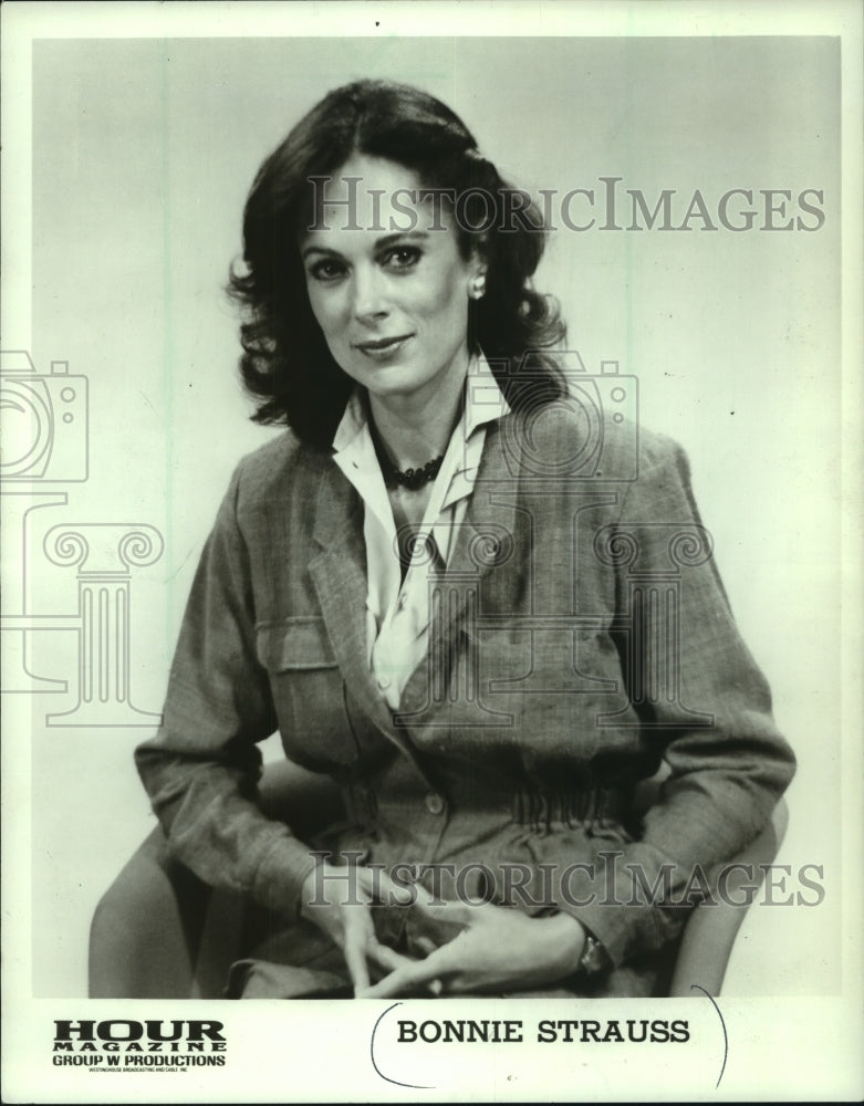 1985 Press Photo Bonnie Strauss, of &quot;Hour Magazine&quot; - mjp42337- Historic Images