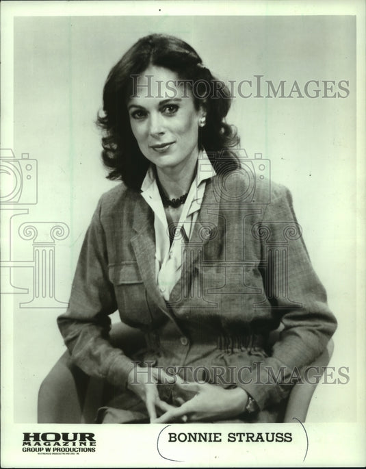 1985 Press Photo Bonnie Strauss, of "Hour Magazine" - mjp42337- Historic Images