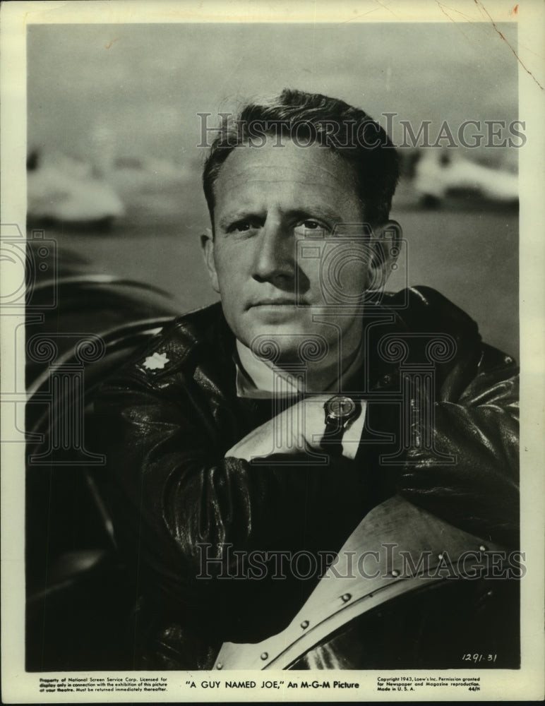 1943 Press Photo actor Spencer Tracy in an MGM Picture "A Guy Named Joe"- Historic Images