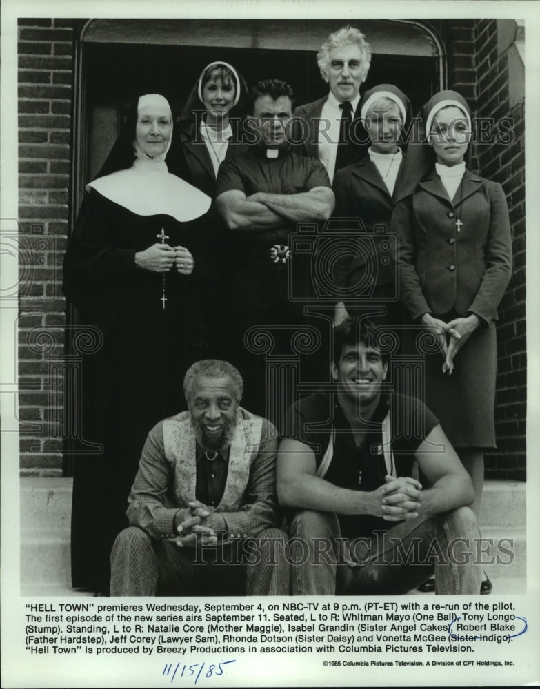1985 Press Photo Robert Blake &amp; fellow actors in Columbia pictures&#39; &quot;Hell Town&quot;- Historic Images