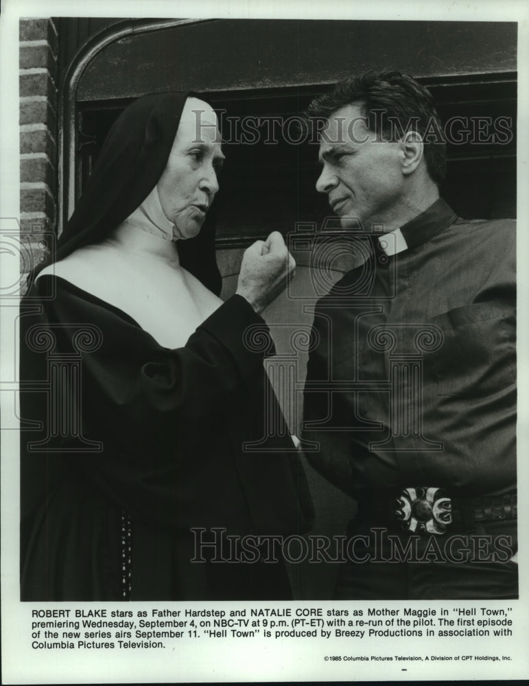 1985 Press Photo actors Robert Blake &amp; Natalie Core in &quot;Hell Town&quot; - mjp42570- Historic Images