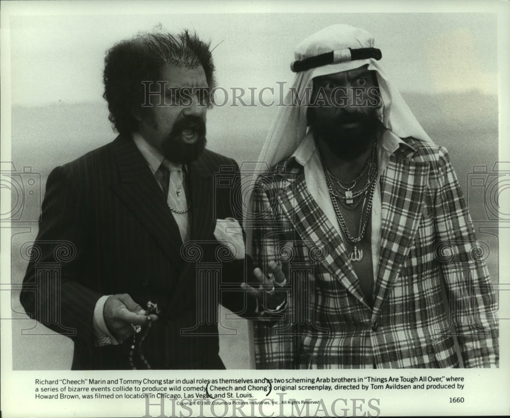 1982 Press Photo Cheech and Chong in the comedy "Things Are Tough All Over."- Historic Images