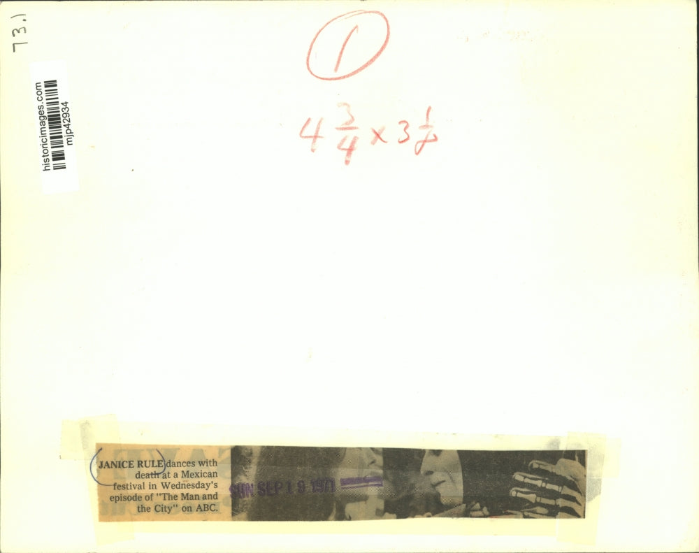 1971 Press Photo Janice Rule dances with death in "The Man and the City" on ABC.