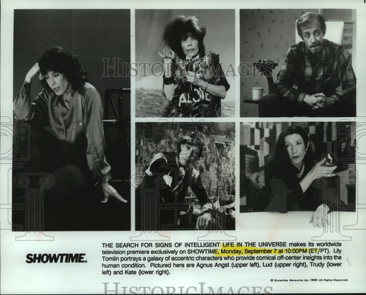 1992 Press Photo Actress Lily Tomlin in various roles - mjp43053- Historic Images