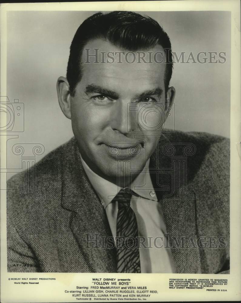 1965 Press Photo Fred MacMurray stars in Follow Me Boys. - mjp43447- Historic Images