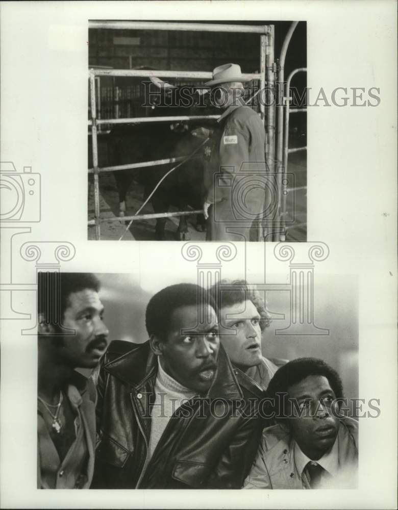 1980 Press Photo Richard Roundtree and others in Schmitz Malt Liquor commercial- Historic Images