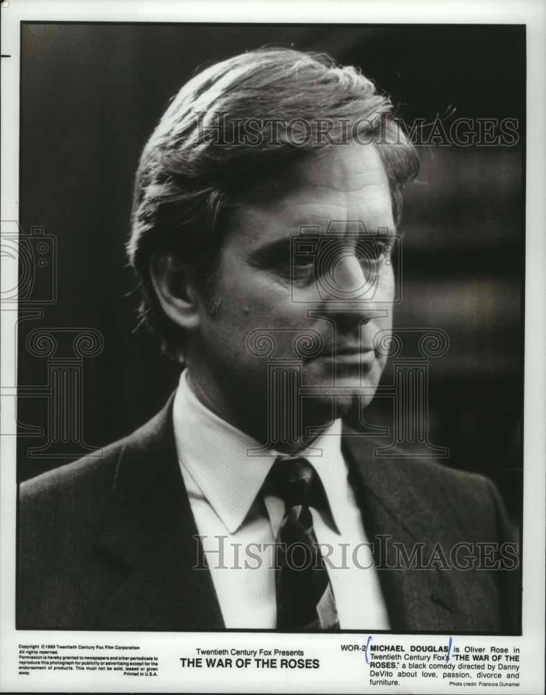 1989 Press Photo Actor Michael Douglas stars in &quot;The War of the Roses&quot;- Historic Images