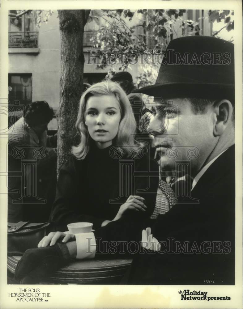 1983 Press Photo Yvette Mimieux and Glenn Ford act in a movie together- Historic Images