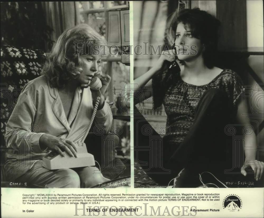 1984 Press Photo Shirely MacLaine and Robert Duvall act in Terms of Enderament- Historic Images