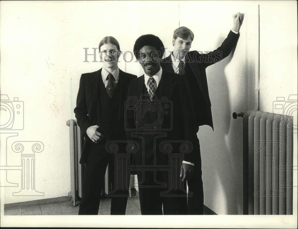 1985 Press Photo Members of the jazz trio The String Trio of New York- Historic Images