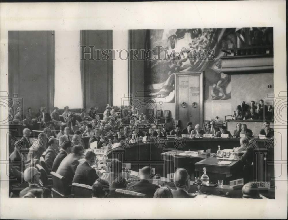 1954 Press Photo View of the United Nations Economic and Social Council, Geneva.