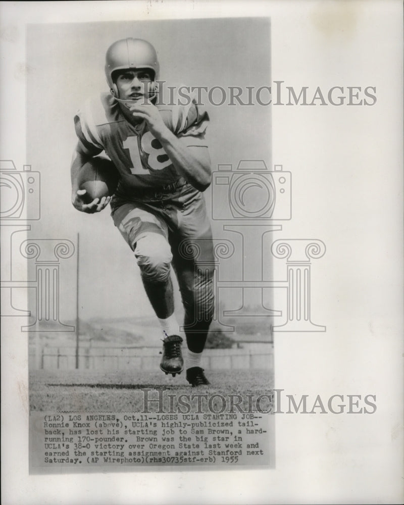1955 Press Photo Ronnie Knox, UCLA highly-publicized tailback - mjs02687- Historic Images
