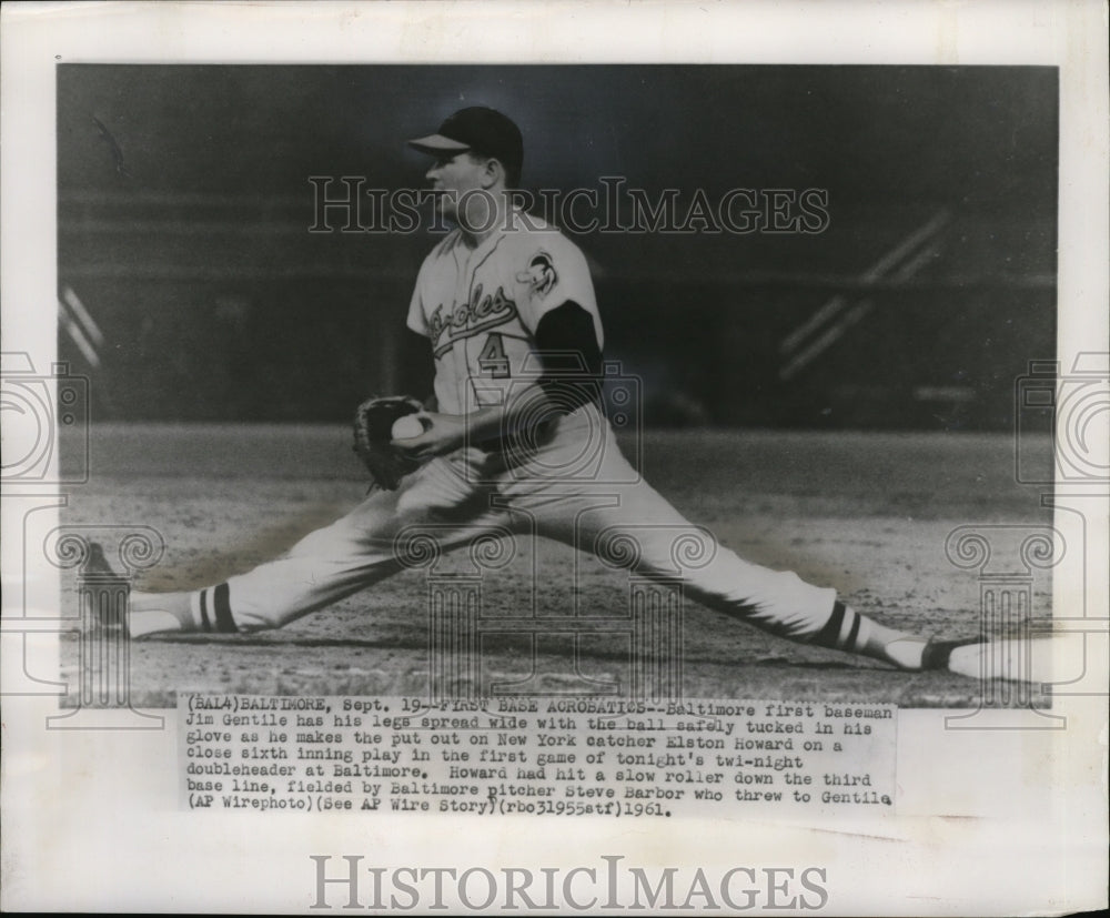 1961 Press Photo Jim Gentile of Baltimore, baseball- Historic Images