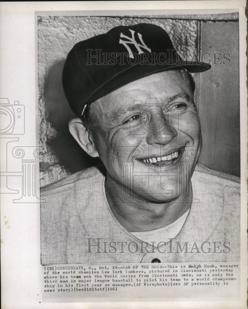 1961 Press Photo Ralph Houk, manager for the New York Yankees. - mjs03250- Historic Images