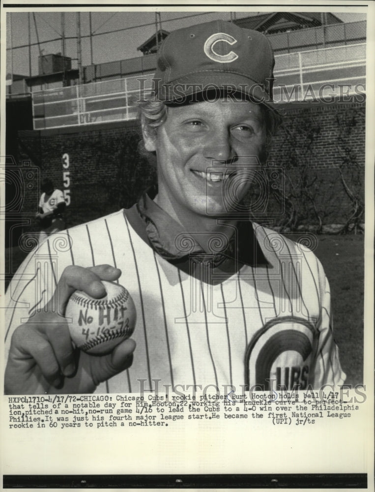 1972 Press Photo Burt Hooton rookie pitcher for the Chicago Cubs. - mjs03252- Historic Images