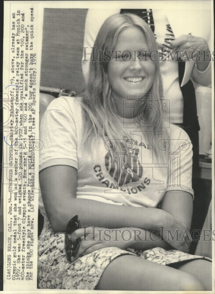 1976 Press Photo Olympic gold medal swimmer, Shirley Babashoff - mjs04610- Historic Images