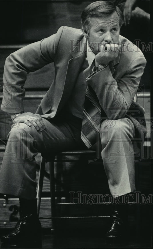 1985 Press Photo Wisconsin Flyers - Basketball Coach Bill Klucas - mjt00005- Historic Images