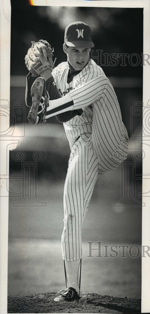 1992 Press Photo Watertown High School - Jason Wesemann, Baseball Pitcher- Historic Images