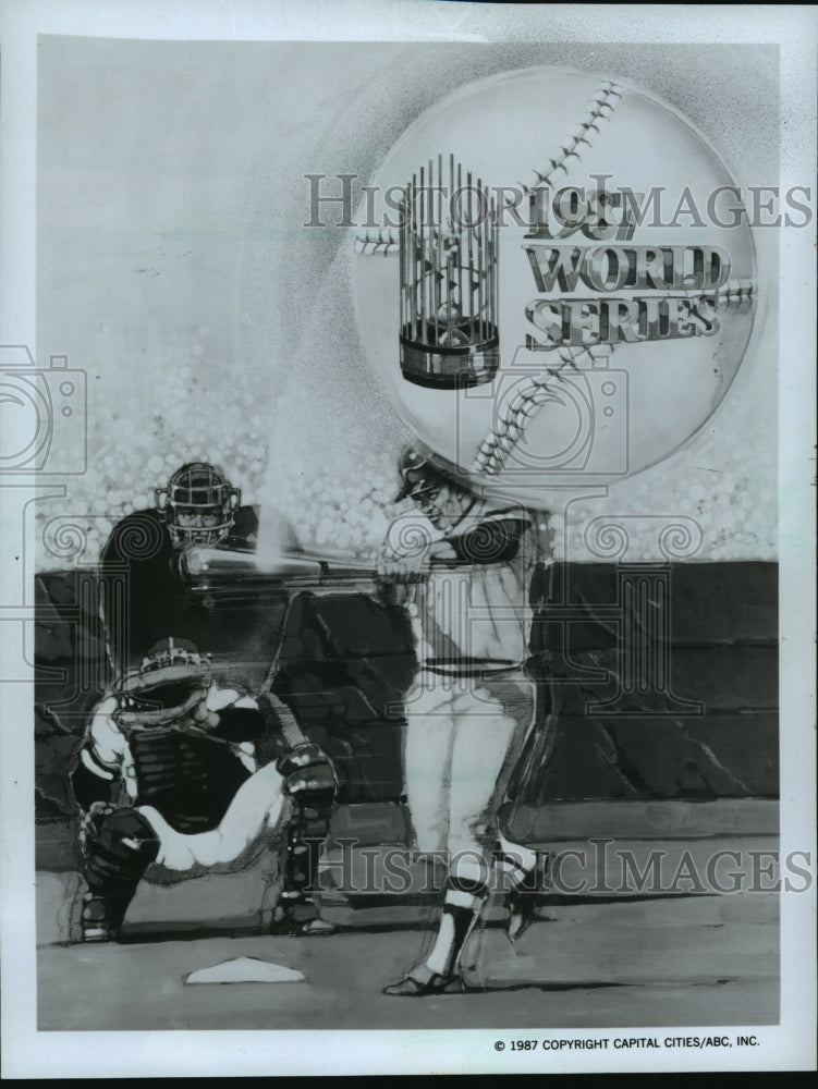 1987 Press Photo World Series Advertisement Illustration - mjt00125- Historic Images