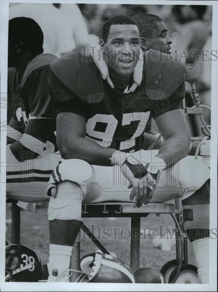 1987 Press Photo Cornelius Bennett, Number 1 Outside Linebacker - mjt00288- Historic Images