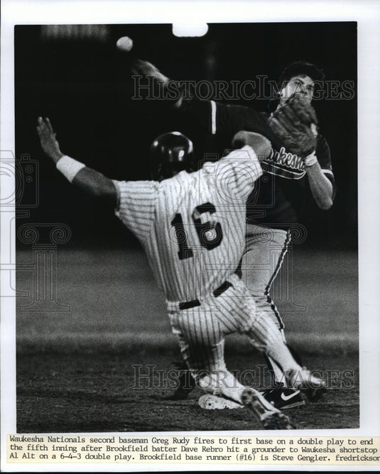 1990 Press Photo Waukesha Nationals - Greg Rudy and Brookfield's Steve Gengler- Historic Images