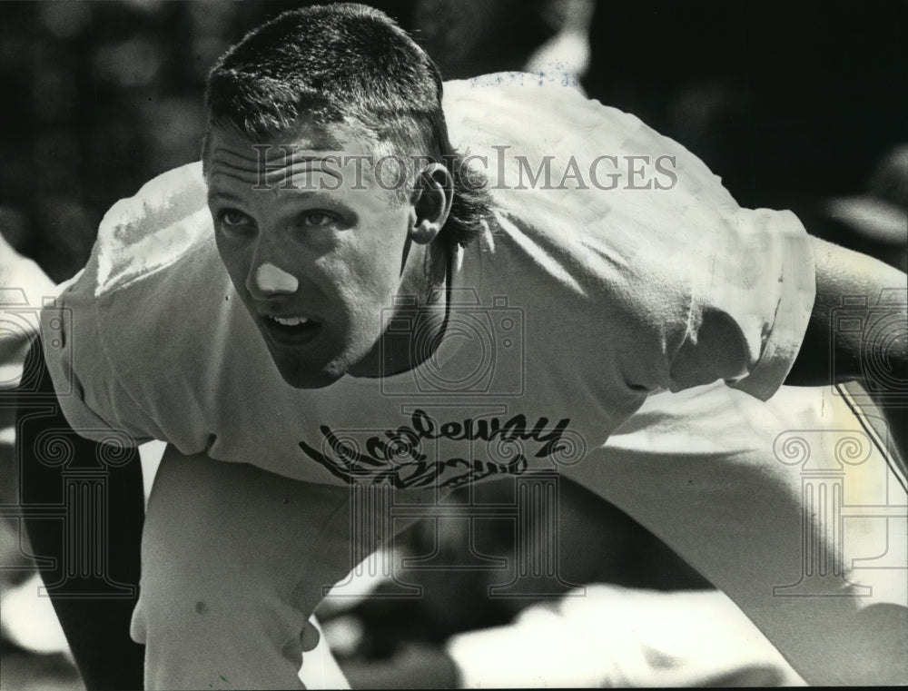 1990 Press Photo Cincinnati Reds - Jason Brown, Oconomowoc, Tries Out- Historic Images