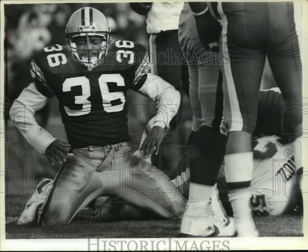 1987 Press Photo Green Bay Packers - Kenneth Davis, Football Player - mjt00822- Historic Images