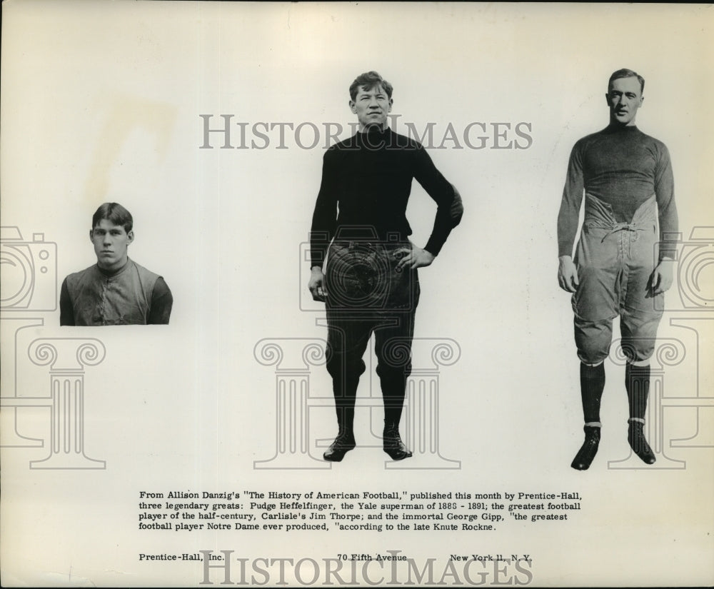 1956 Press Photo Football legends featured in &quot;The History of American Football&quot;- Historic Images