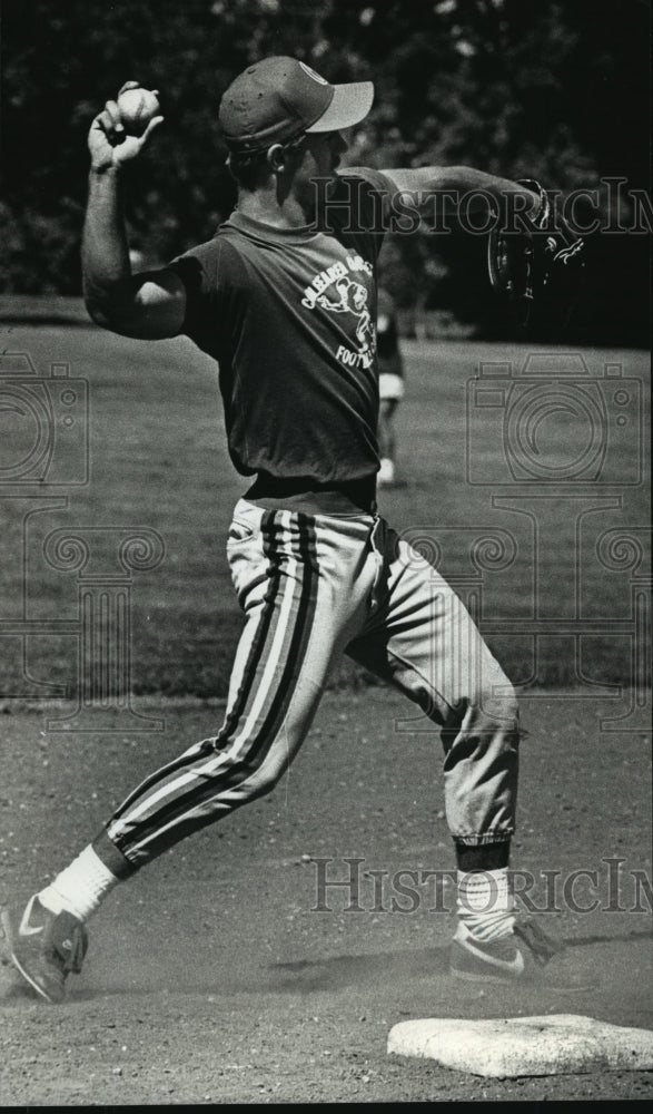 1990 Press Photo Jason Urbanek, Baseball Player, in Tryout - mjt01278- Historic Images