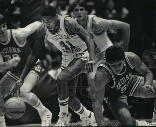 1985 Press Photo University of Wisconsin - Robert Barnes, Basketball Player- Historic Images