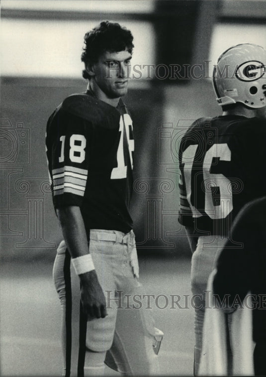 1985 Press Photo Packers football reserve quarterback, Scott Brunner - mjt02182- Historic Images
