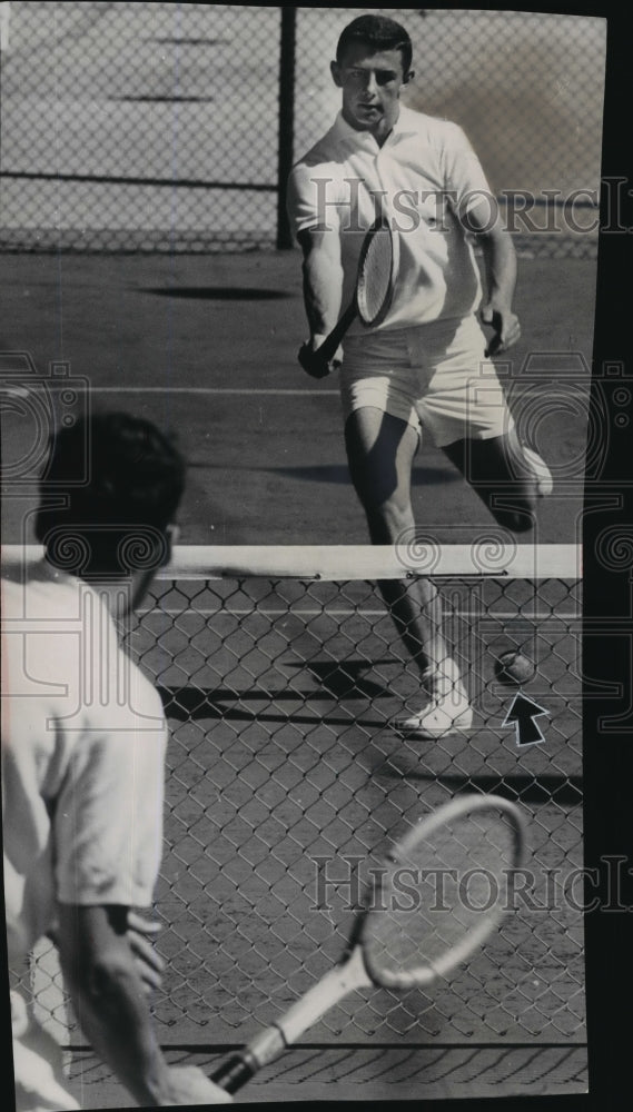 1963 Press Photo Tennis player Mark Vetter at the State Catholic tennis tourney- Historic Images