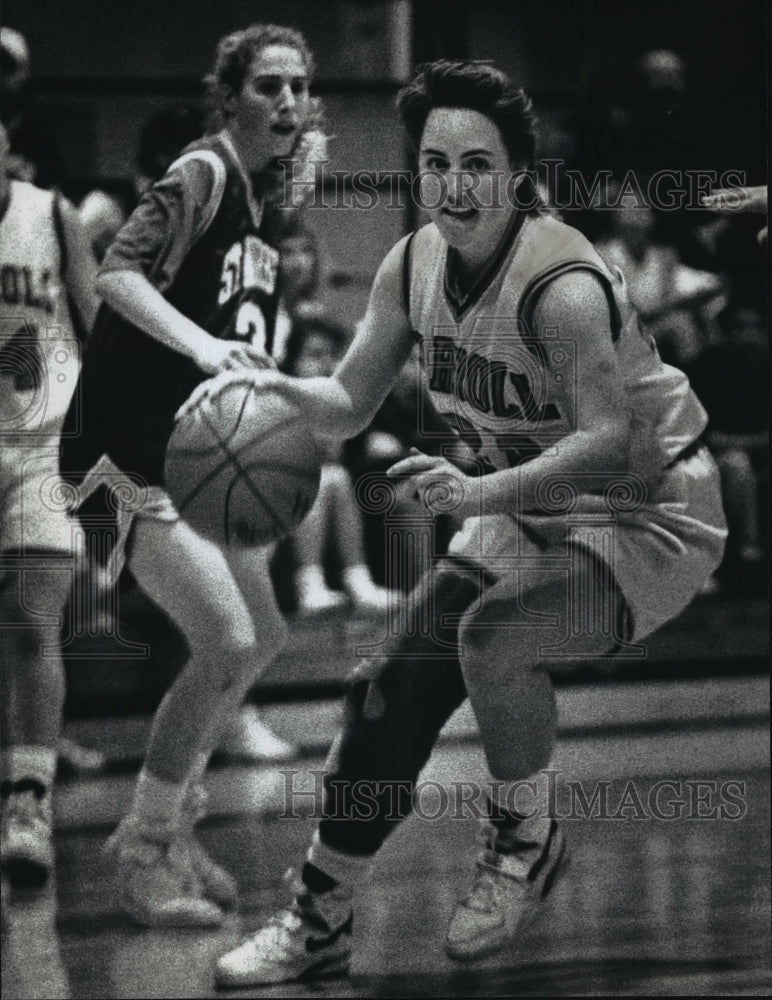 1993 Press Photo Carroll College basketball player Erick Erickson in action- Historic Images