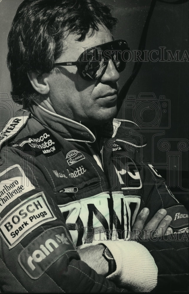 1987 Press Photo Indianapolis 500 vetean car racer, Mario Andretti - mjt02393- Historic Images