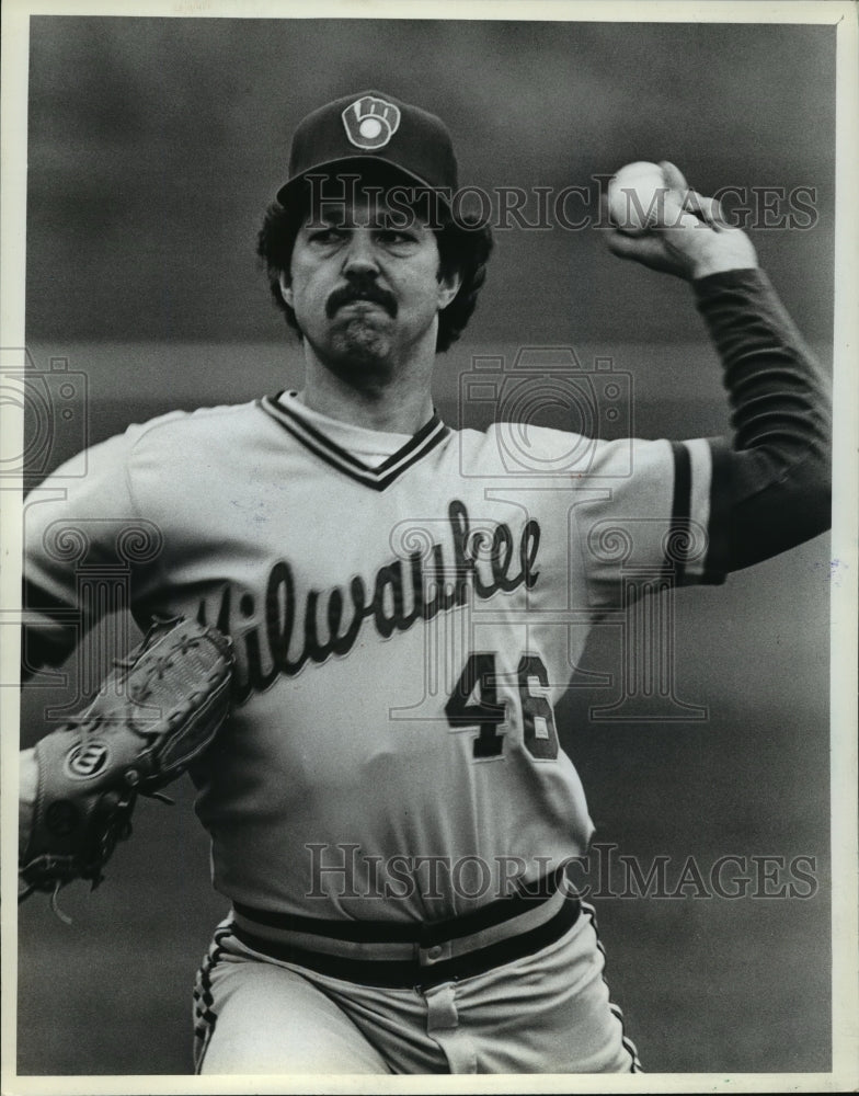 1982 Press Photo Milwaukee Brewers&#39; Left-Handed Baseball Pitcher Jerry Augustine- Historic Images