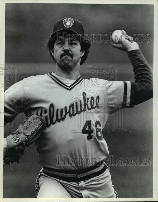1982 Press Photo Milwaukee Brewers' Left-Handed Baseball Pitcher Jerry Augustine- Historic Images