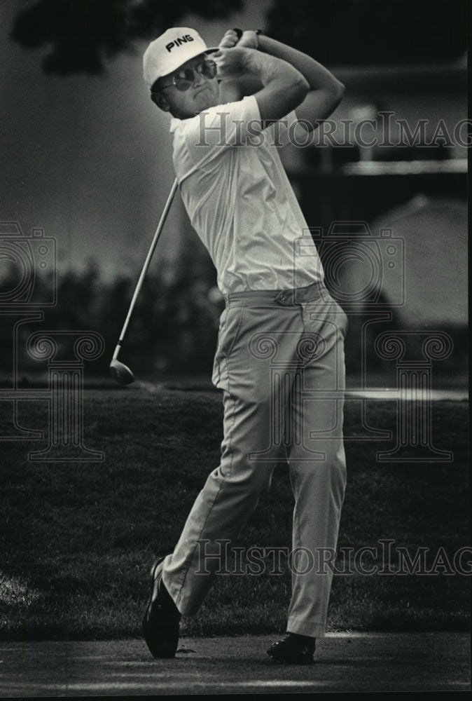 1986 Press Photo Golfer Bill Brodell At State Open On Racine County Club Course- Historic Images