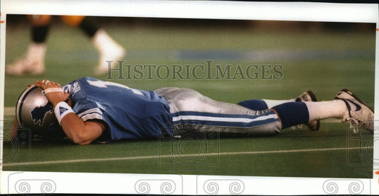 1994 Press Photo Detroit Football Quarterback Erik Kramer After Interception- Historic Images