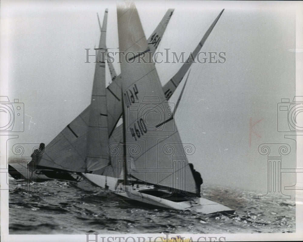 1963 Press Photo Boats in action during International Star Class Yacht races- Historic Images
