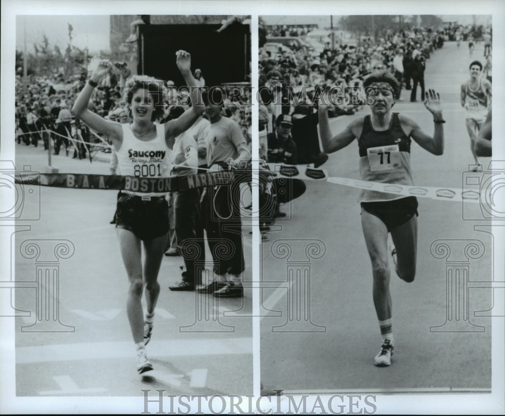 1986 Press Photo Marathon Runners Lisa Larsen Weidenbach And Ingrid Kristiansen- Historic Images