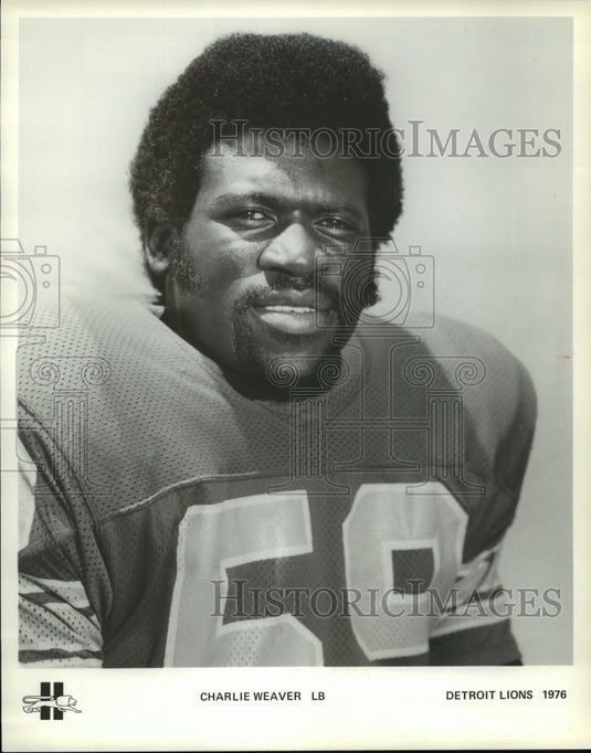 1976 Press Photo American football player, Charlie Weaver of the Detroit Lions- Historic Images
