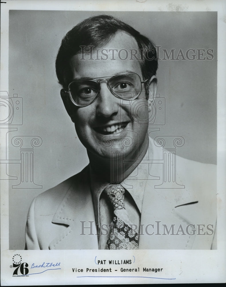 1981 Press Photo Pat Williams, Vice President - General Manager for Philadelphia- Historic Images