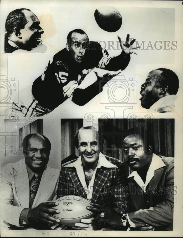 1977 Press Photo Former Packer Football's Willie Davis, Max McGee, Elijah Pitts- Historic Images