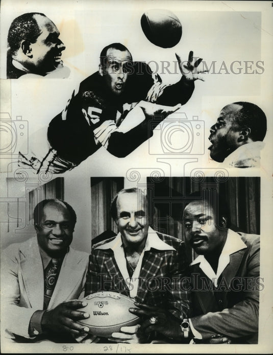 1977 Press Photo Former Packer Football's Willie Davis, Max McGee, Elijah Pitts- Historic Images