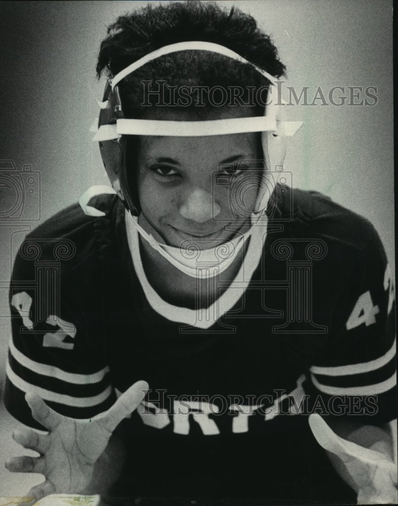 1983 Press Photo Darlene Crowley, a North Division varsity wrestler - mjt04422- Historic Images