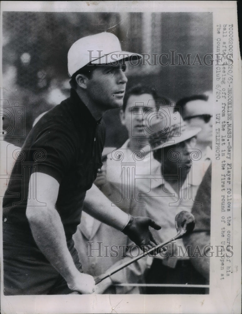 1963 Press Photo Golfer Gary Player during the U.S. Open in Massachusetts- Historic Images