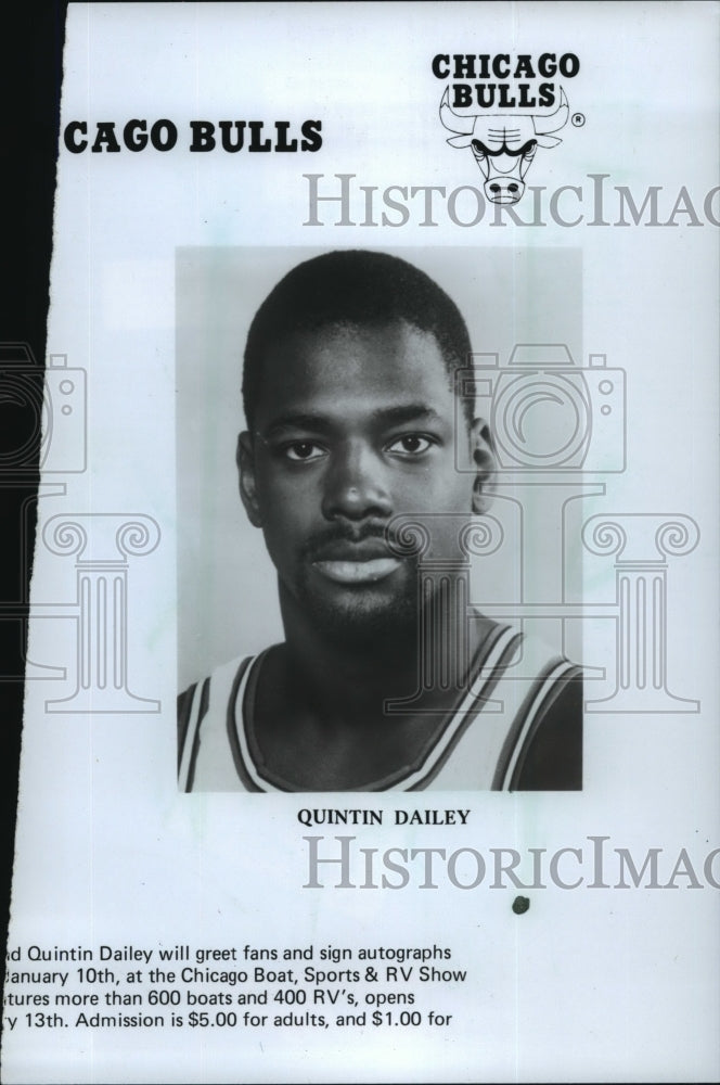 1988 Press Photo Quintin Dailey, Chicago Bulls to be at Chicago Boat Show.- Historic Images