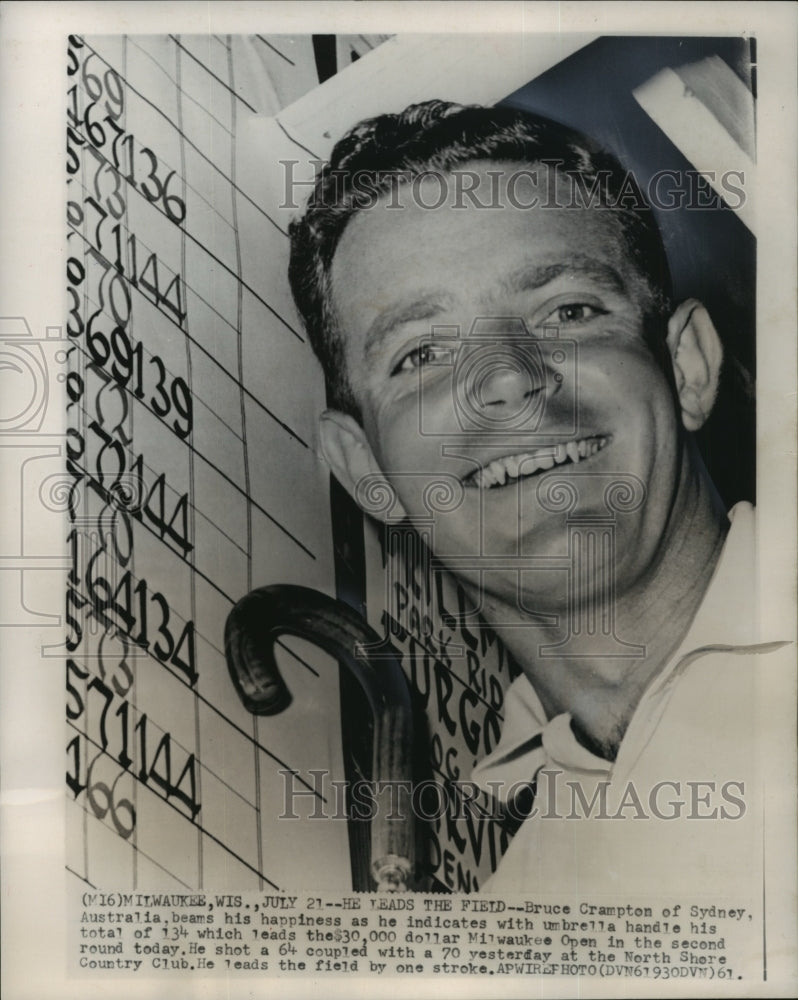 1961 Press Photo Australian golfer Bruce Crampton during Milwaukee tournament- Historic Images