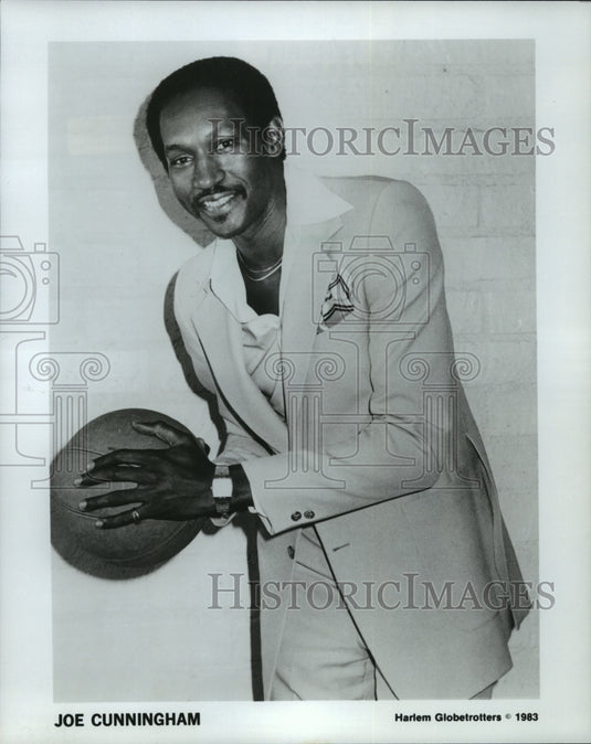 1983 Press Photo Harlem Globetrotters basketball's Joe Cunningham - mjt04823- Historic Images