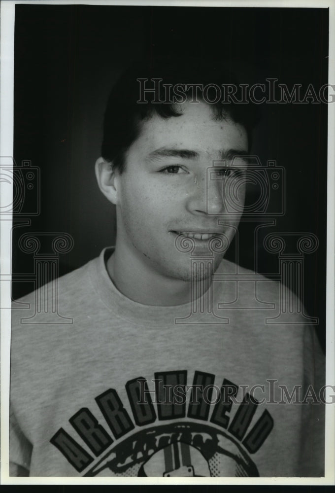 1993 Press Photo Arrowhead football&#39;s Jeff Cull, Male Prep Athlete of the Week- Historic Images